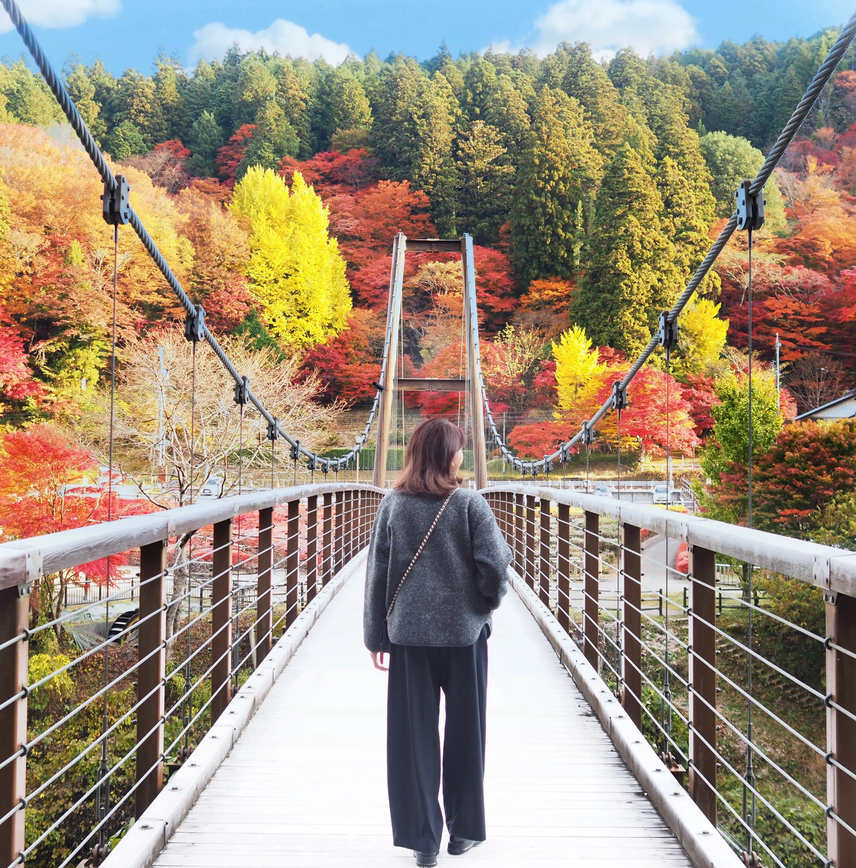 UNIQLOボアカーディガンで、人気の紅葉スポットで秋満喫_1_14