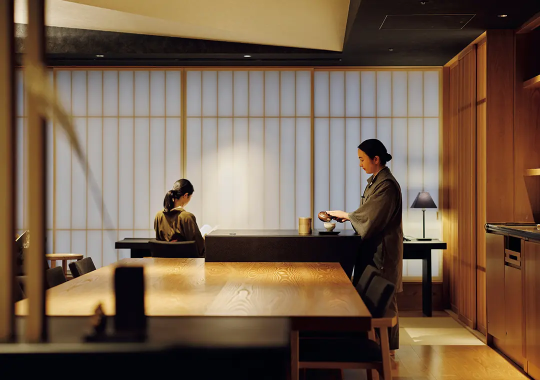 各フロアの宿泊者のみが利用できる「お茶の間ラウンジ」