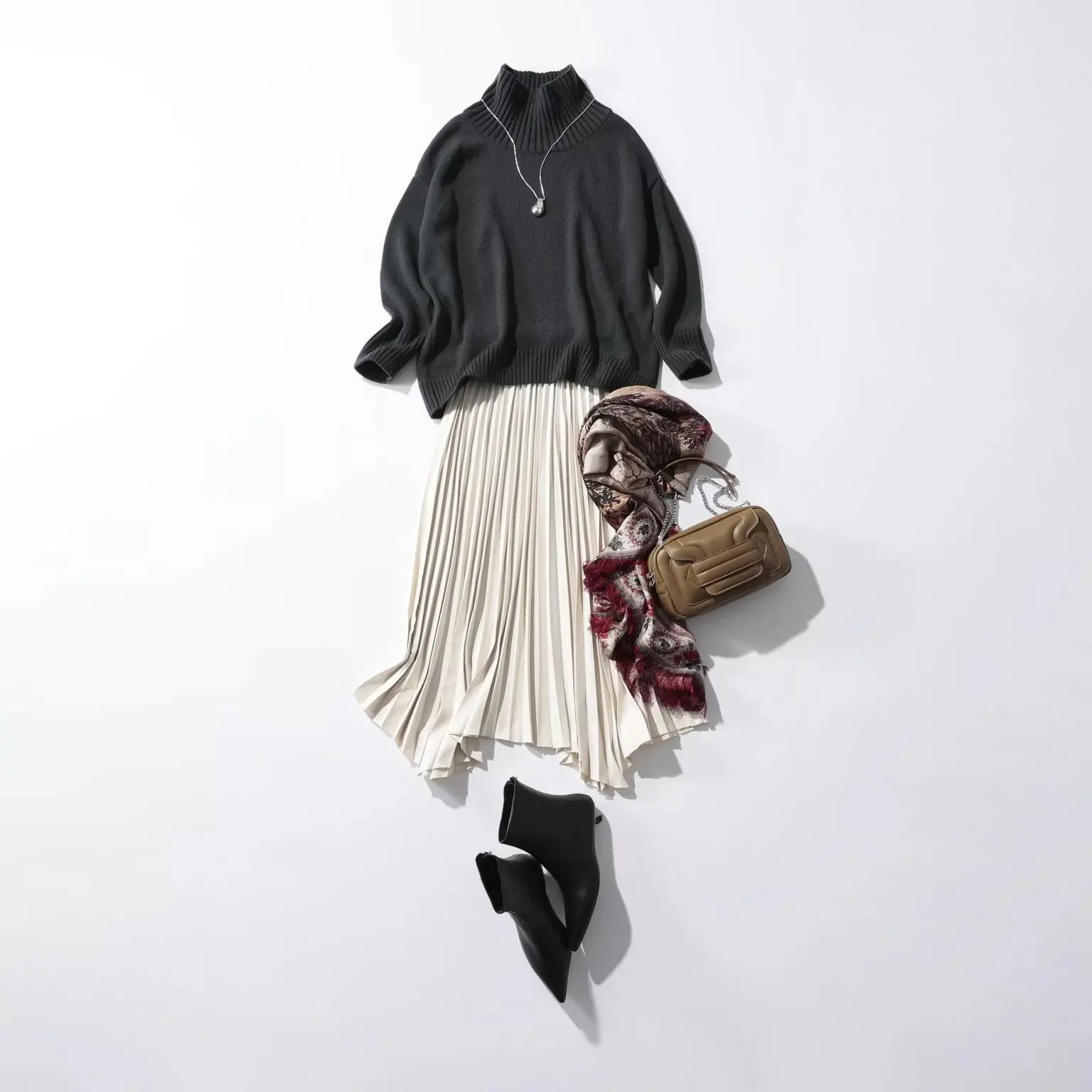 【50代 ファッション】E by eclat「ボトルネックニット」シーン別着まわし６LOOK_1_5