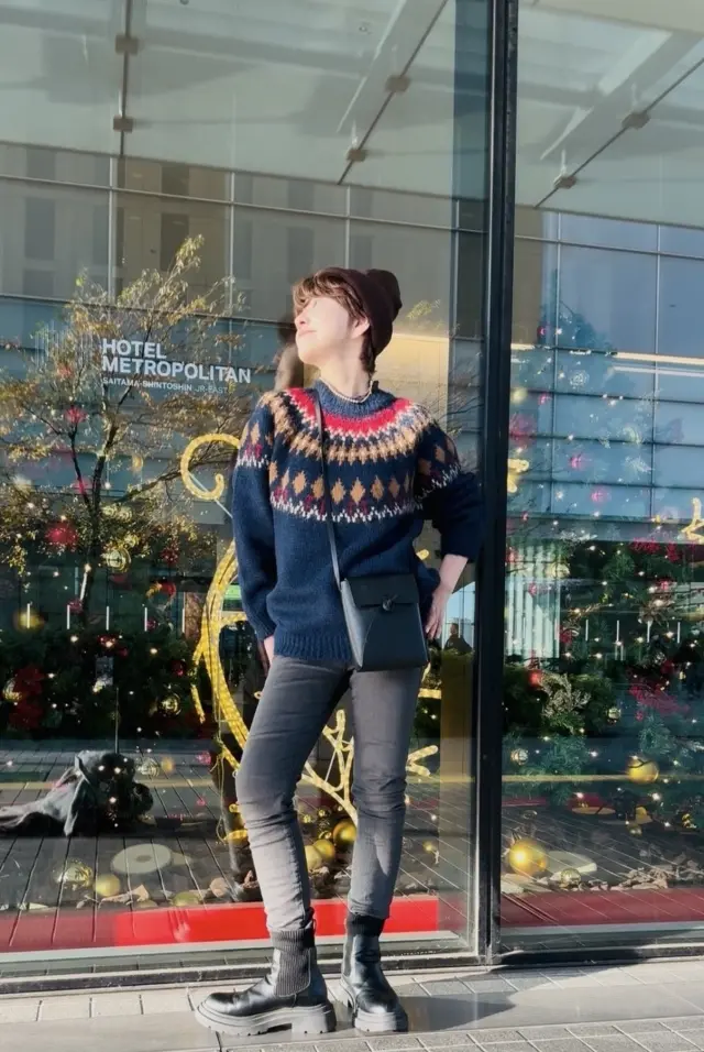 冬はニット帽でおしゃれを楽しむ大人カジュアルコーデ_1_2