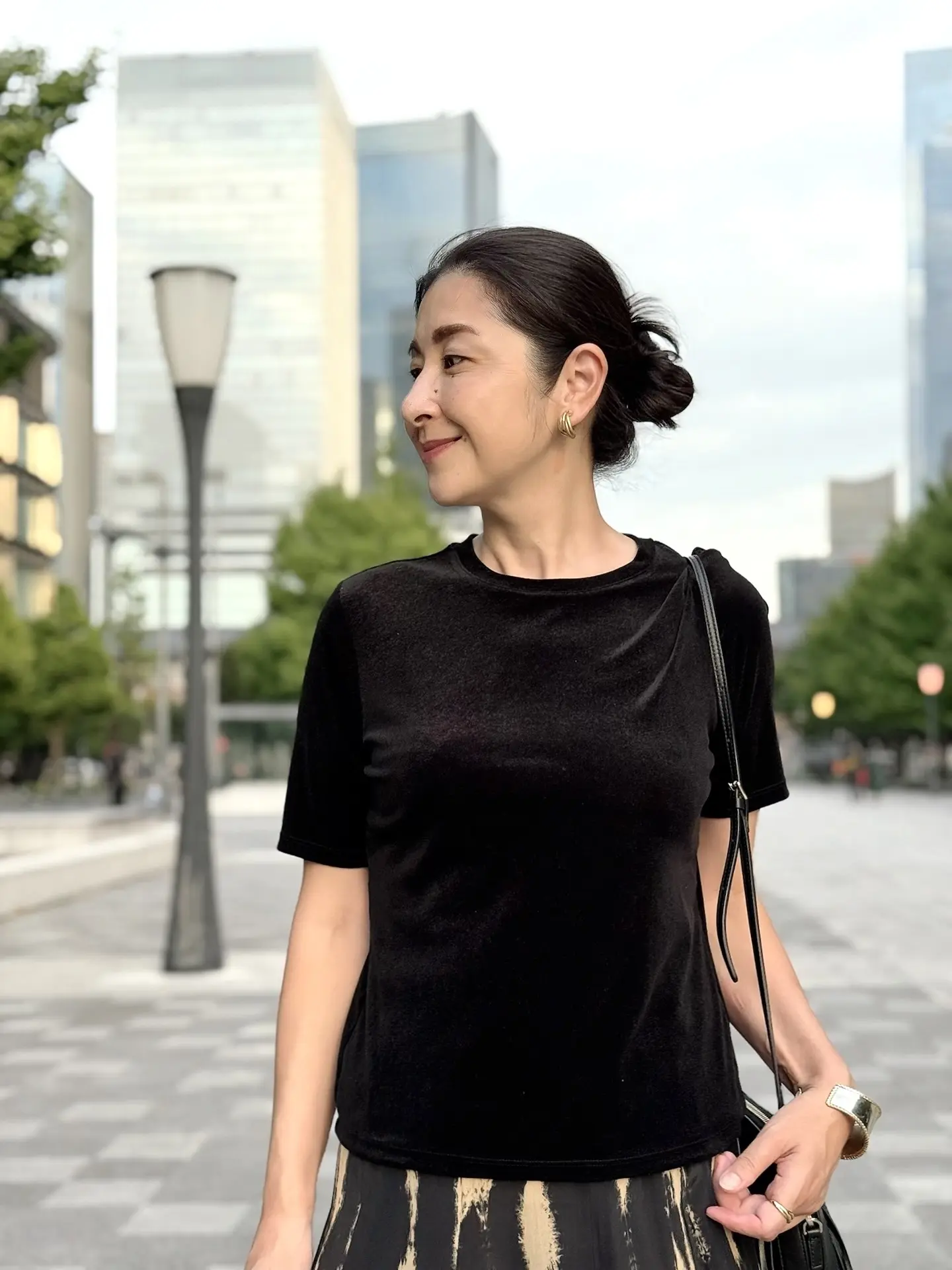 GUベロアTシャツのお出かけコーディネート♪_1_1