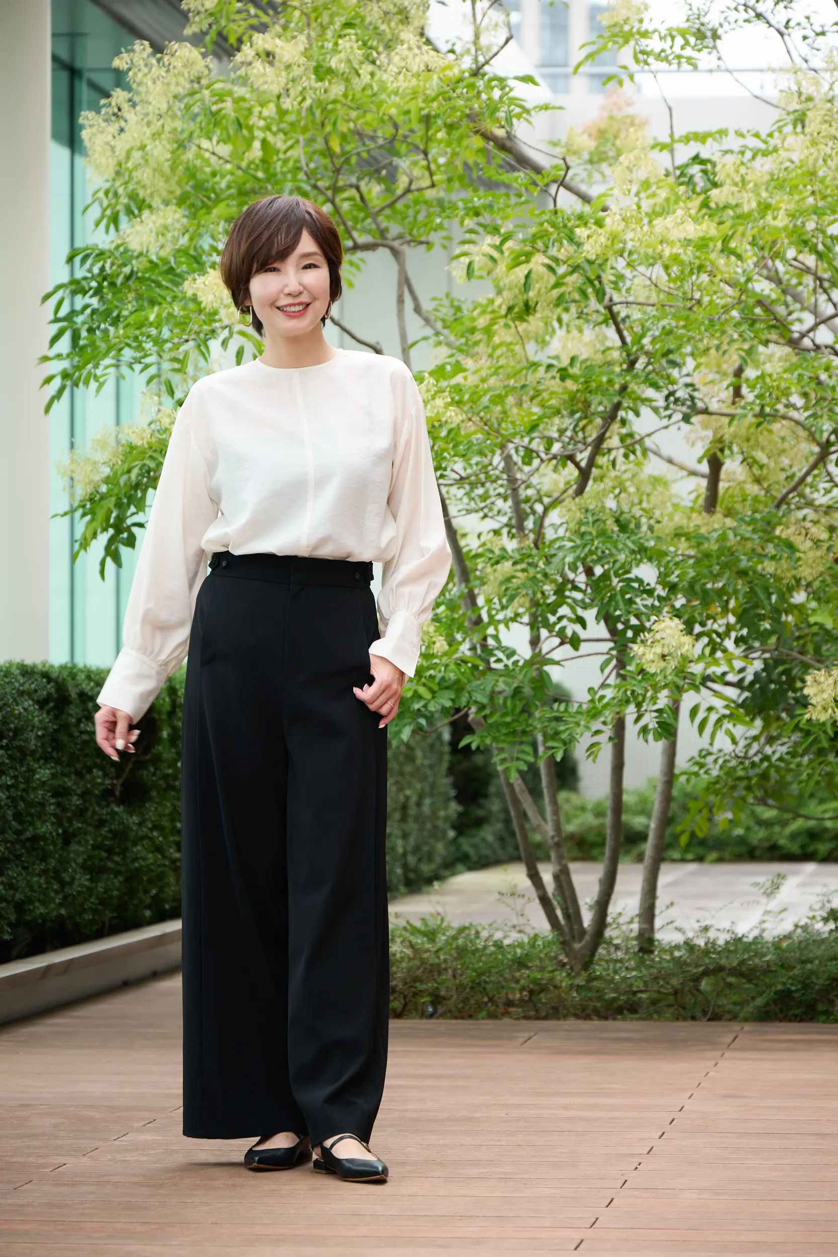 【50代 パンツ】身長・骨格別　E by éclat「優美なセミワイドパンツ」ジャストサイズに出会えました！_1_11