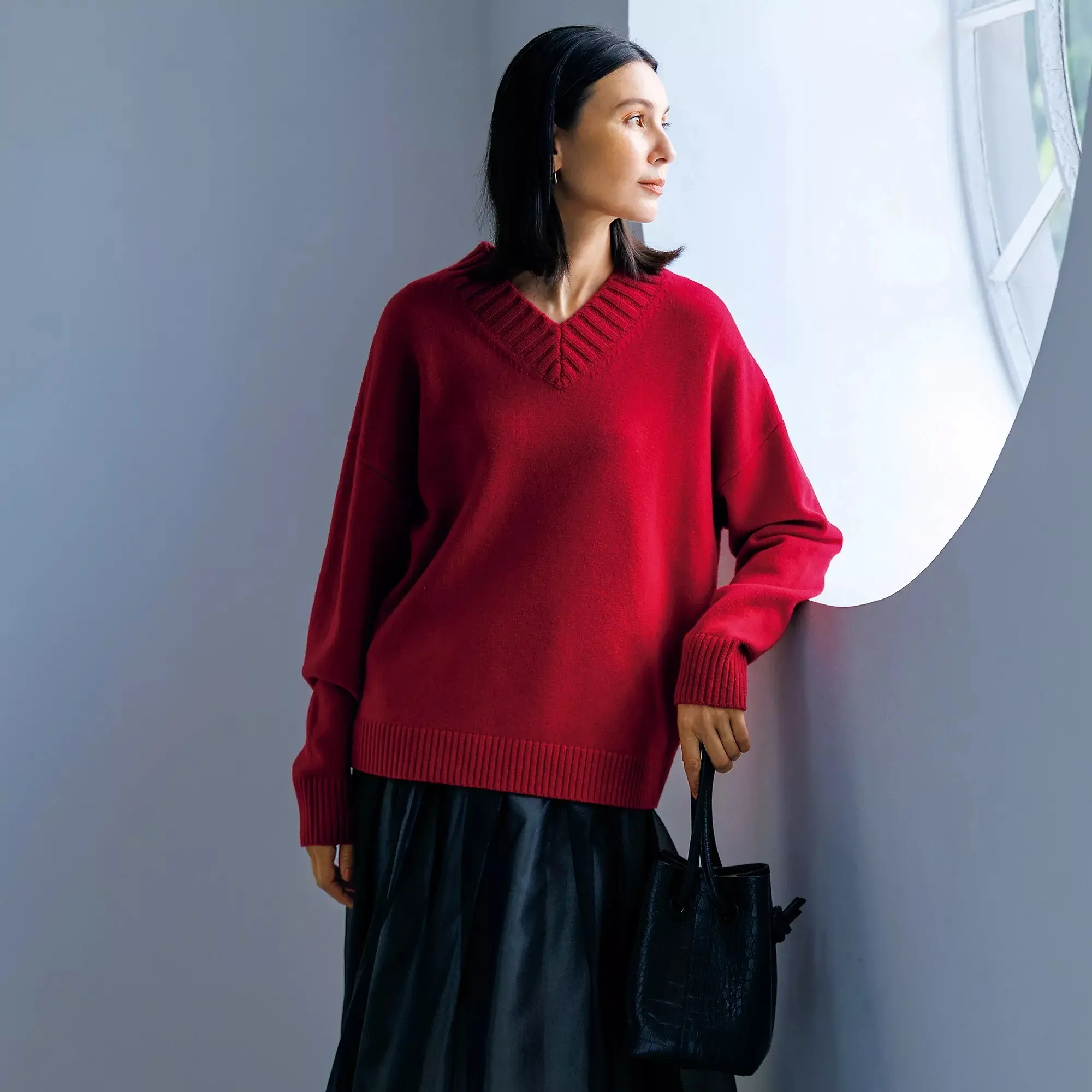 E by eclat カシミヤ混Vネックニット ￥20,900