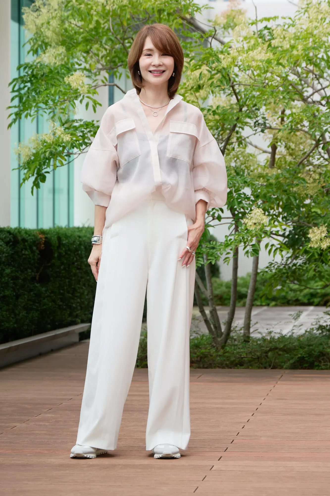 【50代 パンツ】身長・骨格別　E by éclat「優美なセミワイドパンツ」ジャストサイズに出会えました！_1_9-2