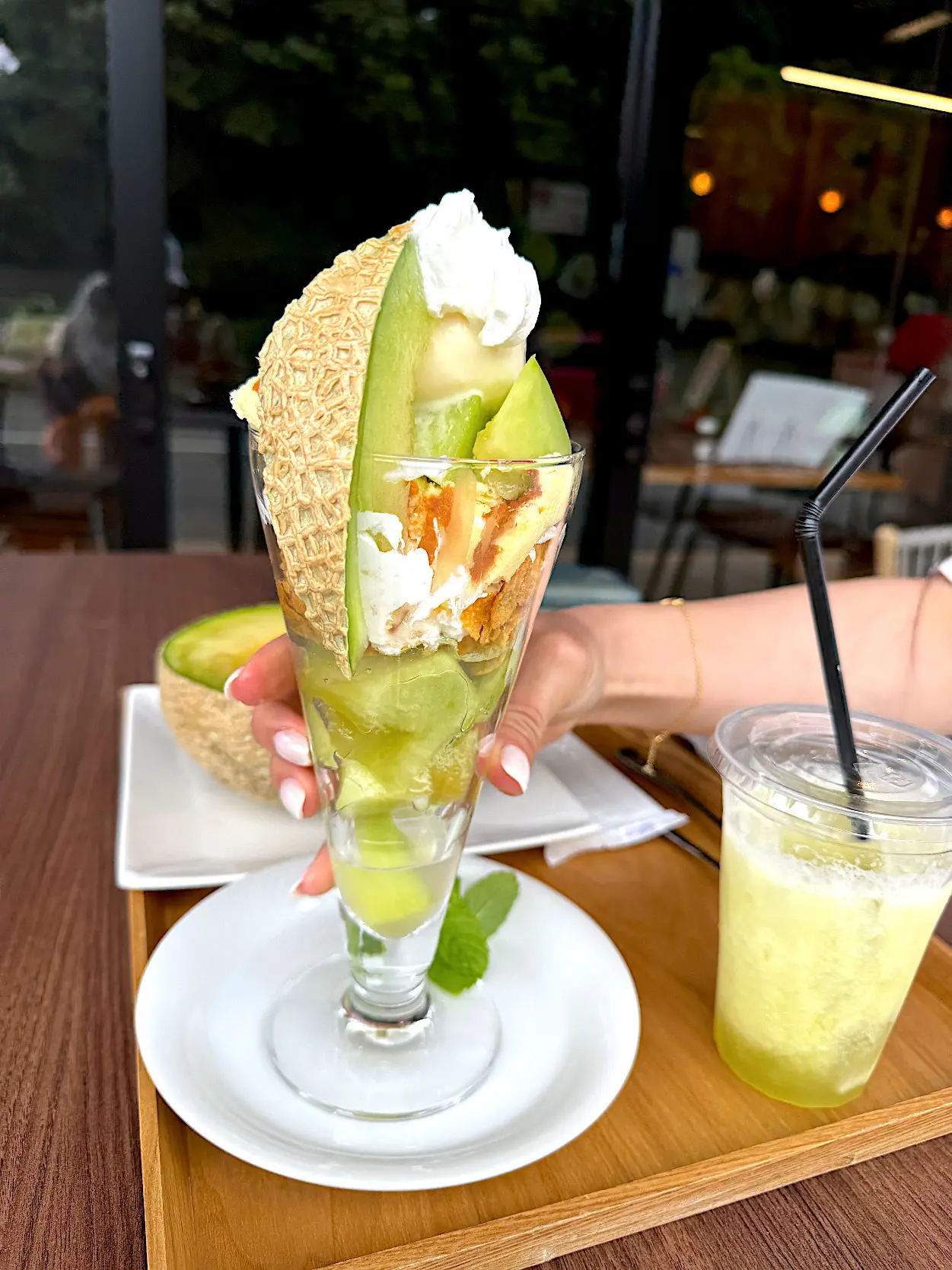 日研農園のN&#039;cafeのメロンパフェ　1500円