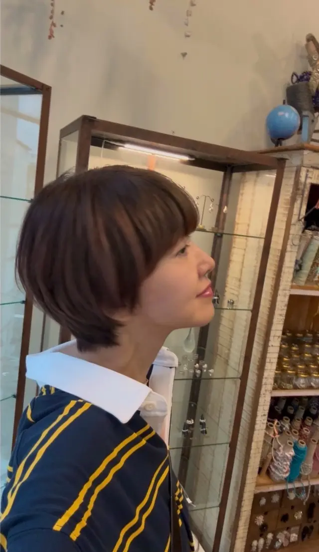 秋の足音を感じてヘアはアッシュブラウンに。メンズのラガーシャツはGU！_1_6