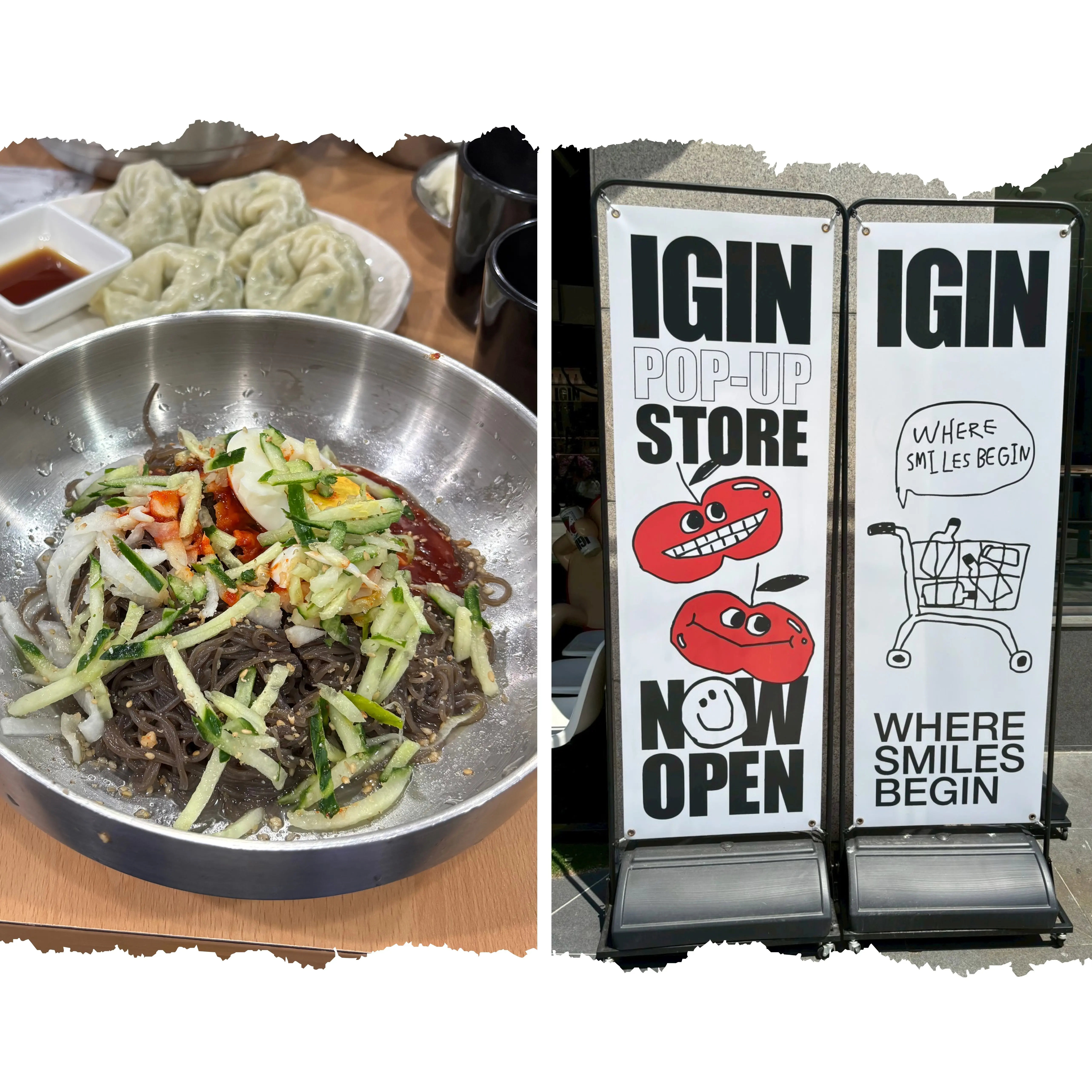 IGIN pop-up JIN BTS 韓国 梨泰院 冷麺 トアン冷麺 ハンサムガイズ 推し 聖地