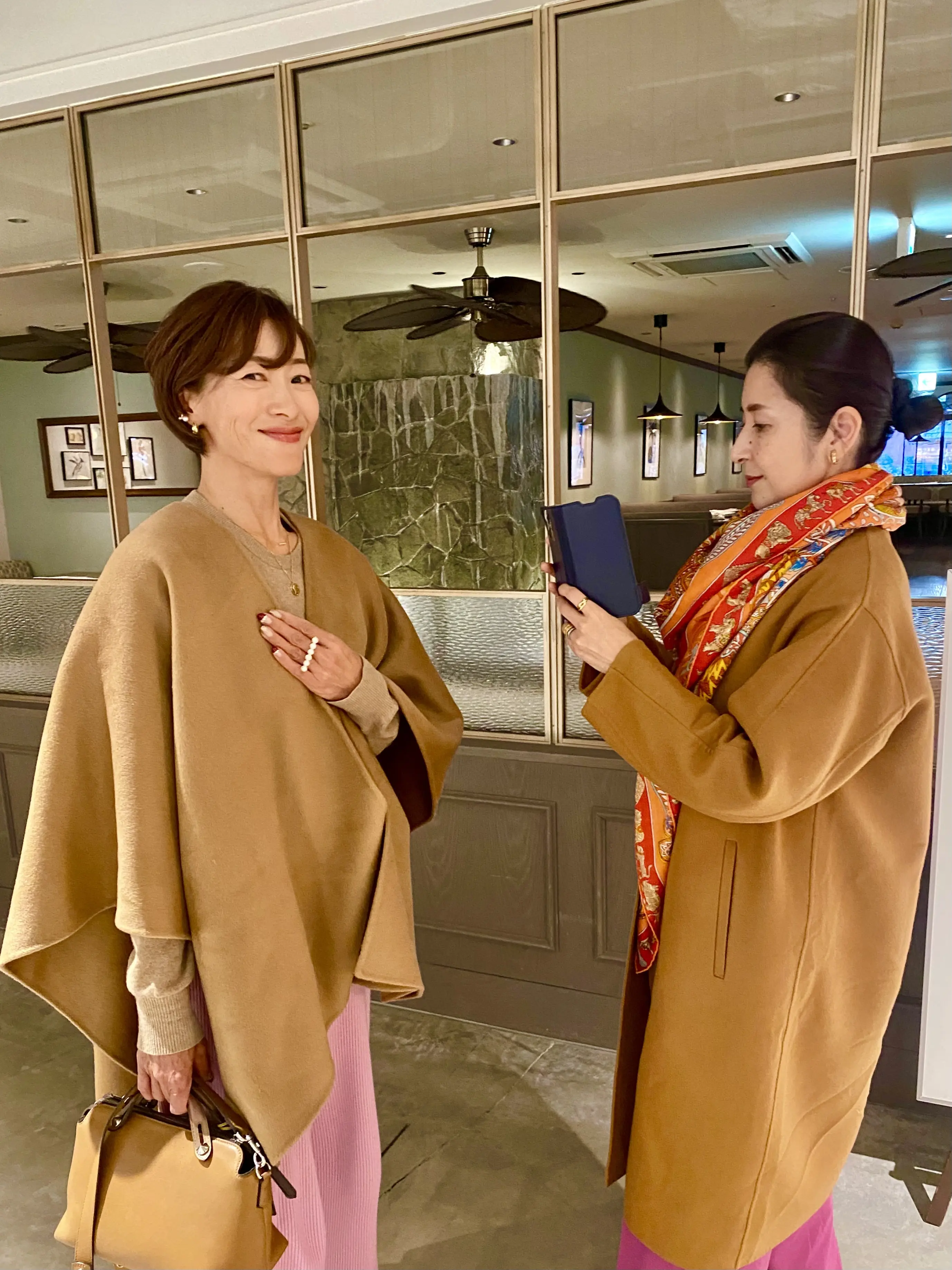 大人の「ピンク×キャメル」コーデ！華組メンバーと楽しむ横浜「Del Mar」ランチ_1_12