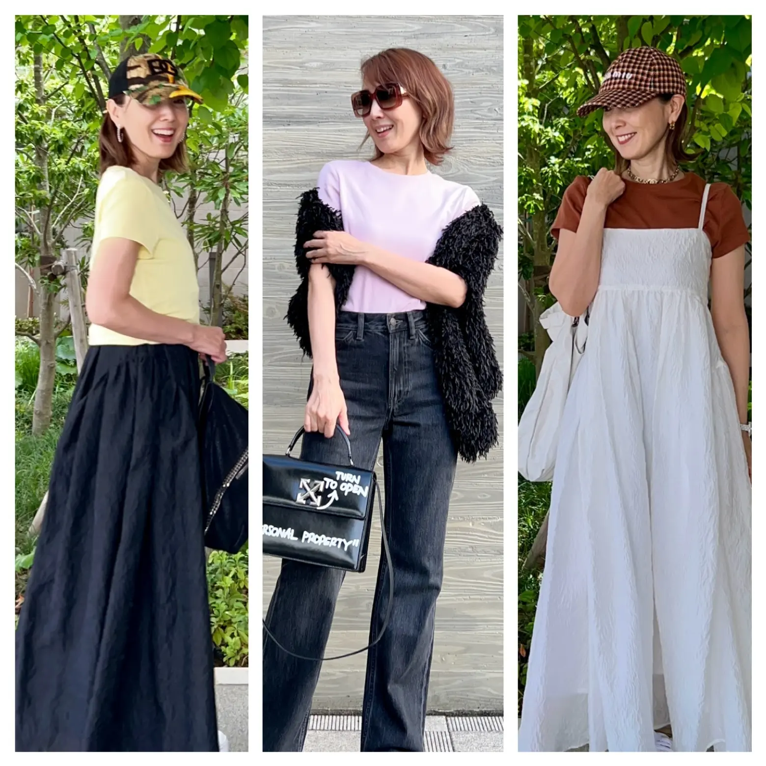 小物で差がつくユニクロカラーTシャツコーデ
