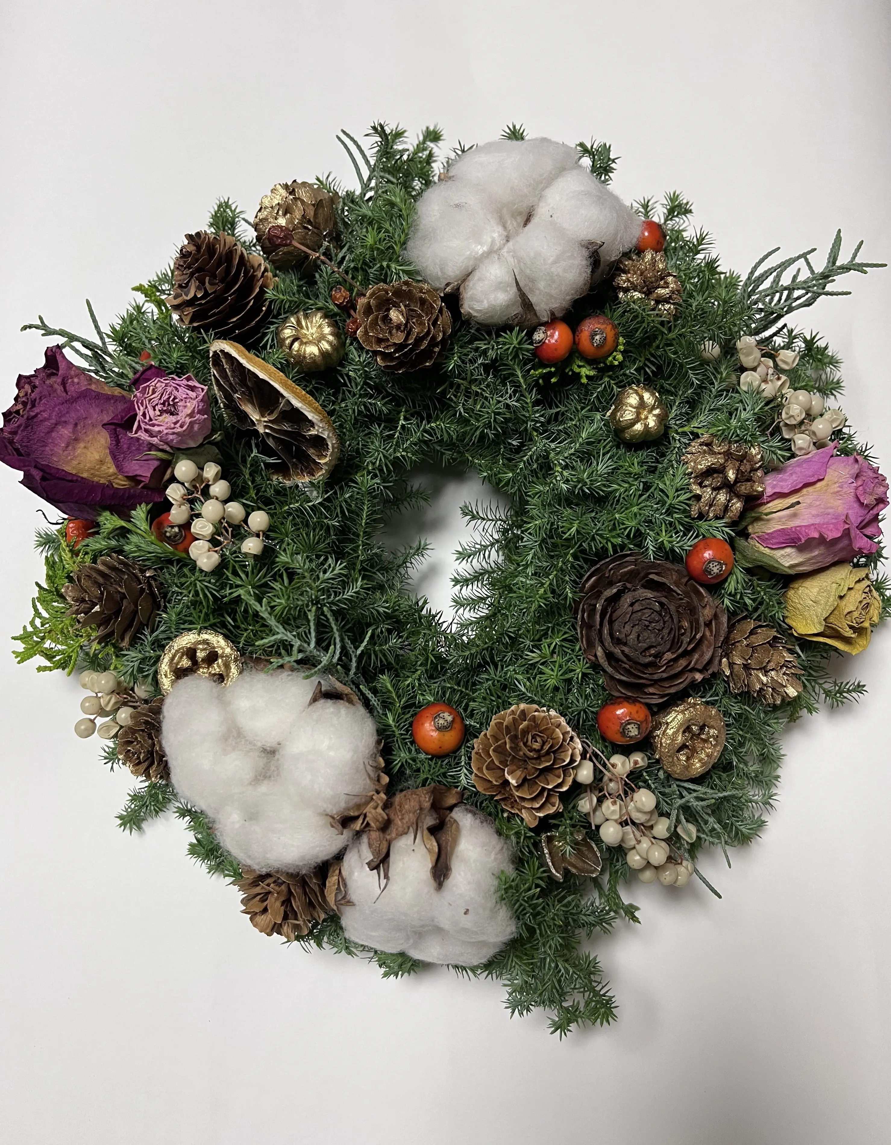 今年は早めのクリスマスリース作り_1_13