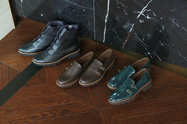 ●靴「ペダラ ソフトラギッド」（右・中）各￥31,900・（左）￥36,300／アシックスジャパン（ペダラ）