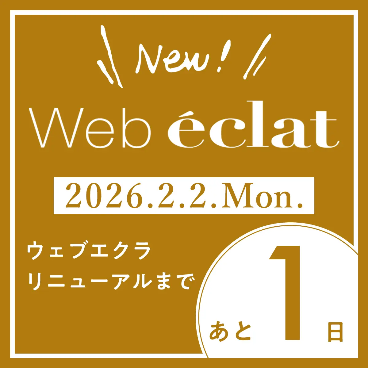 2026年2月2日（月）10:00am～Webエクラがリニューアル！　
