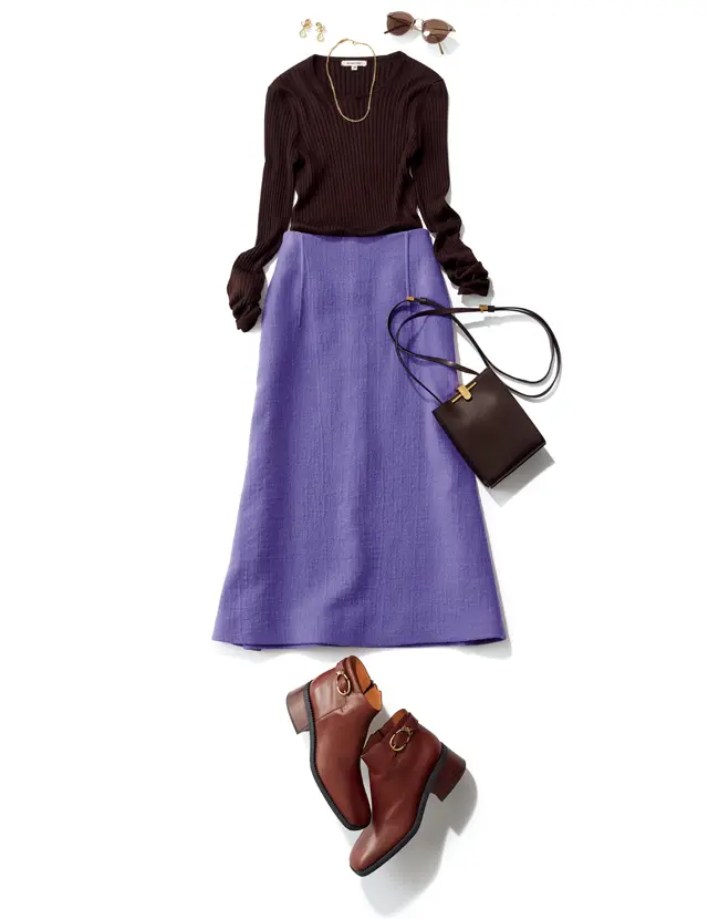 今季取り入れたい鮮やかなカラー&amp;素材重視なトラペーズスカート