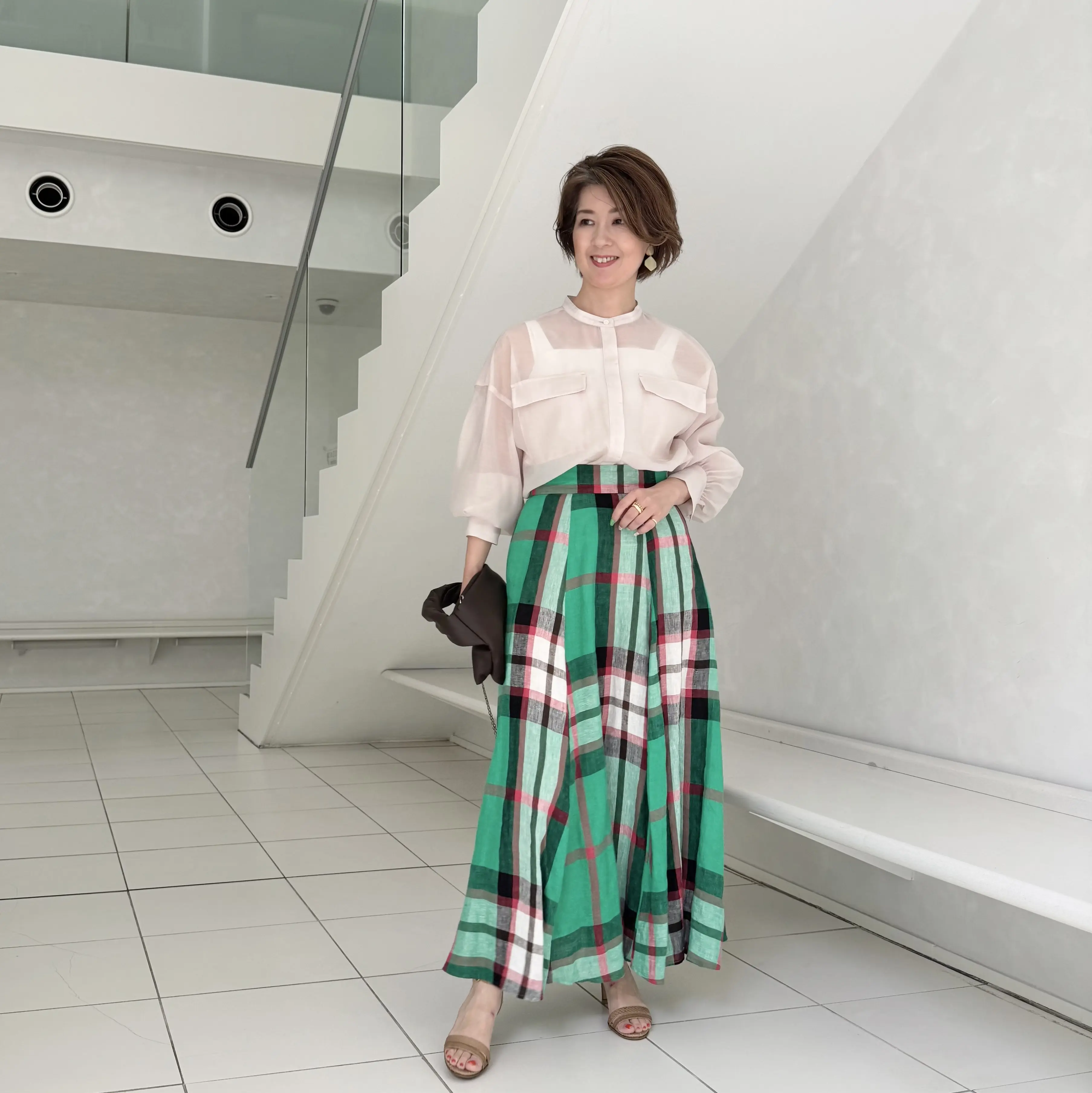 【着回し5days】ピンクベージュのシアーブラウスが主役♡ 大人の万能スタイル術_1_5