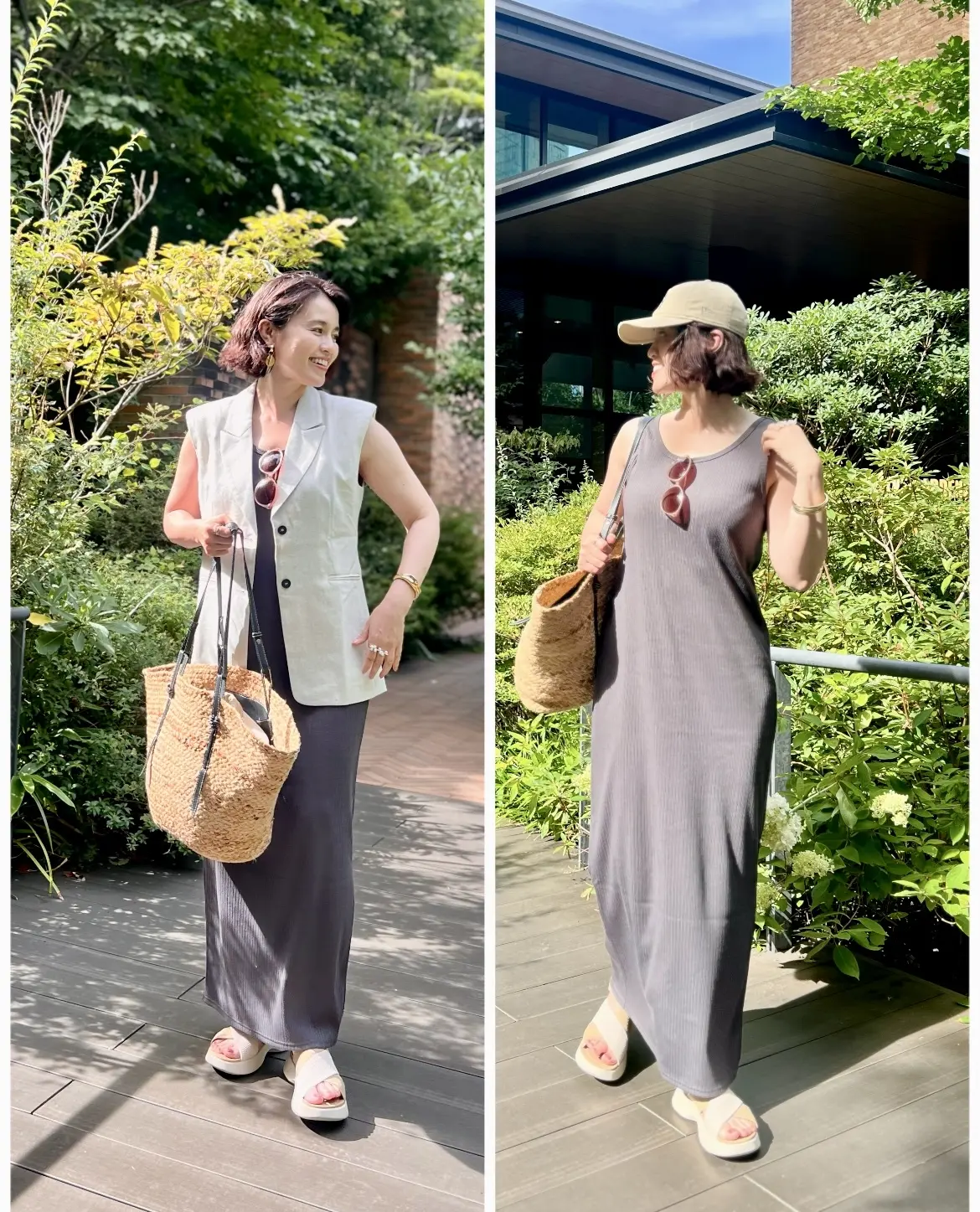 リブドロワの全骨格細見え2WAYリブタンクワンピース♡_1_10