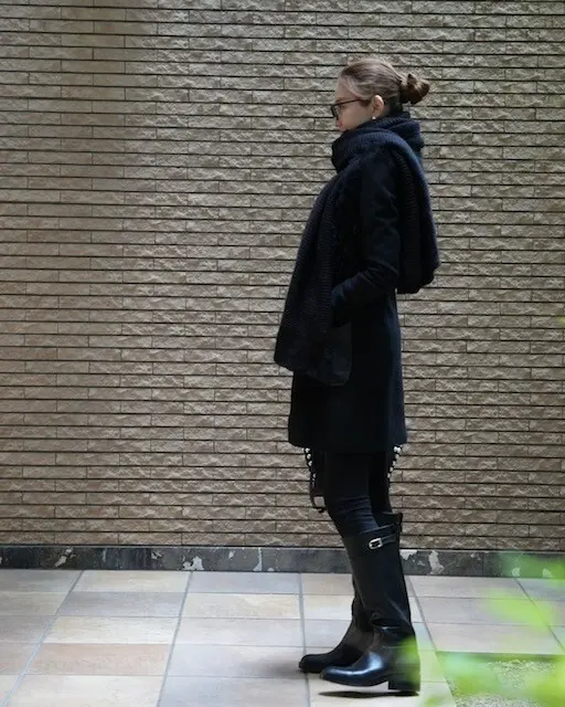 冬　ストール　コーデ　エクラ華組　法村麻起子さん　ZARA