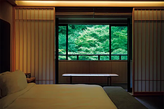 客室 は全31室。高野川と日本 庭園に面した部屋がある