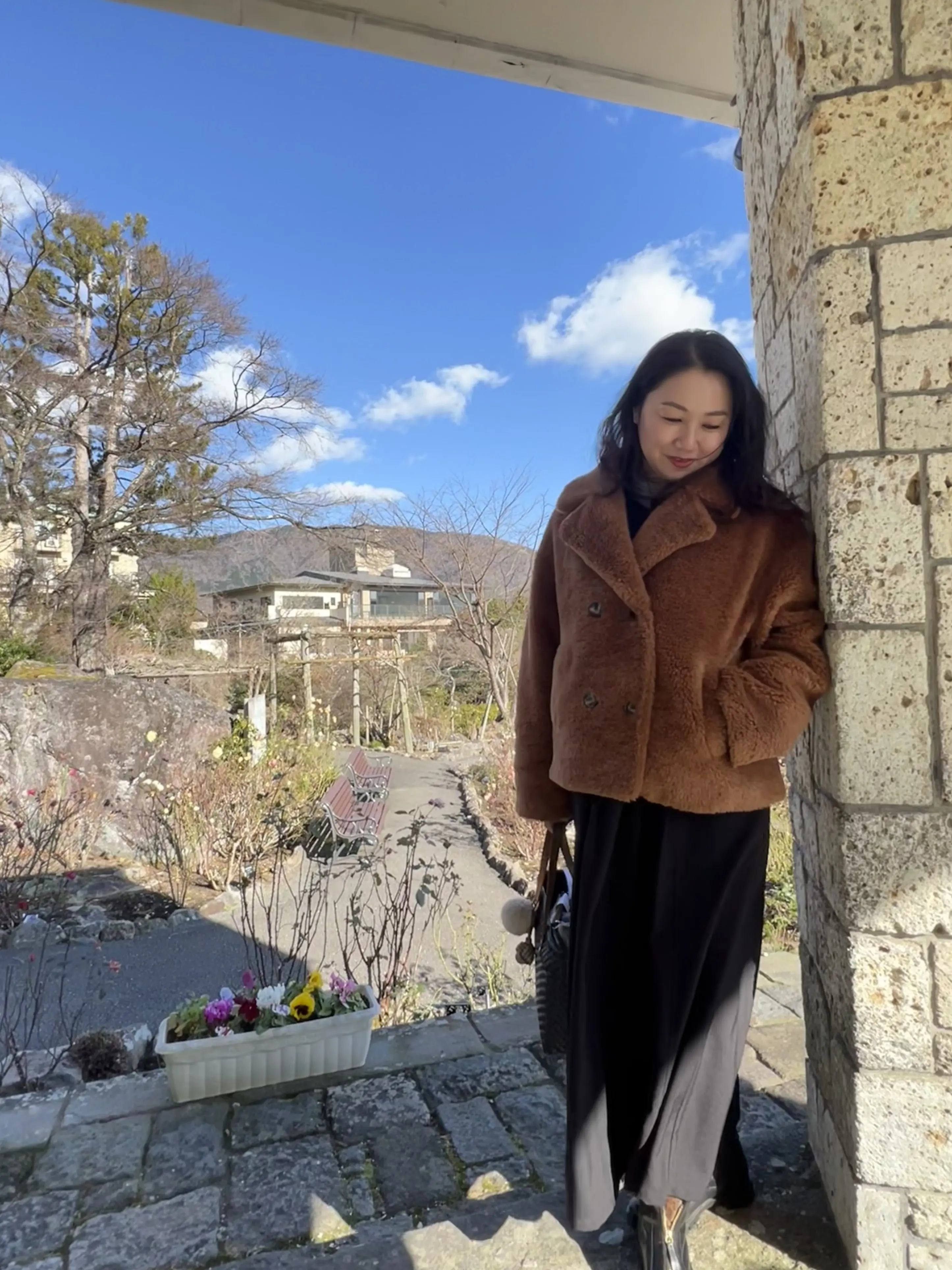 ガゼボの中で記念に写真を撮ってもらいました！