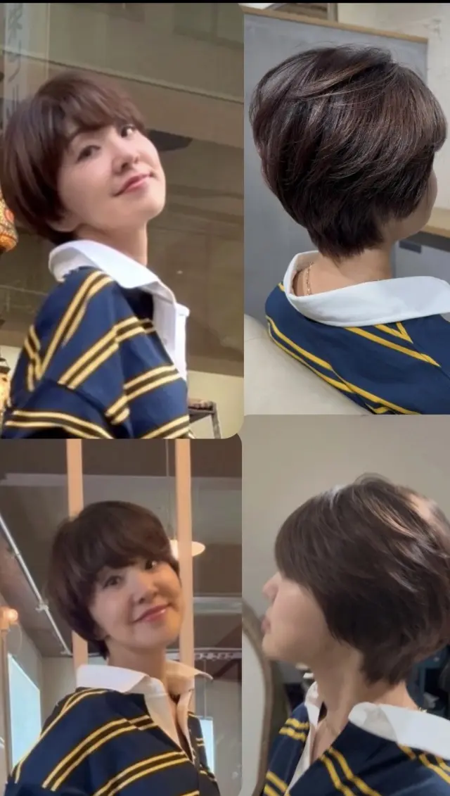 秋の足音を感じてヘアはアッシュブラウンに。メンズのラガーシャツはGU！_1_2