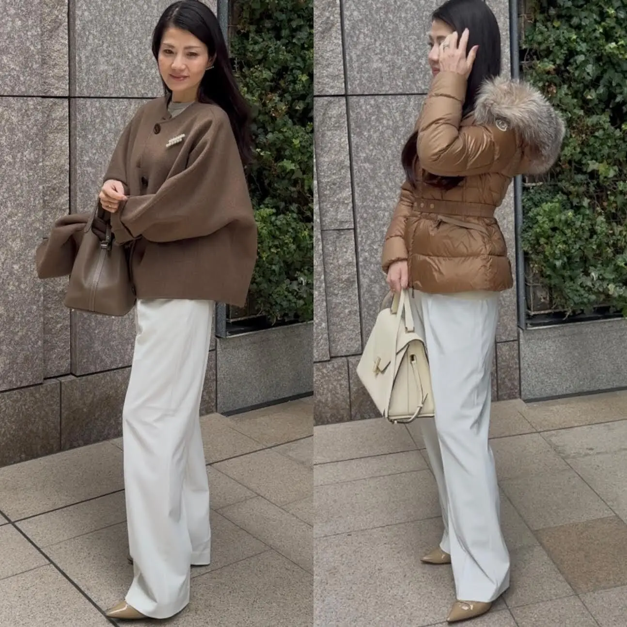 【UNIQLO】名品タックワイドパンツで更新する「冬の白」。品格漂う大人の着回し２選_1_1