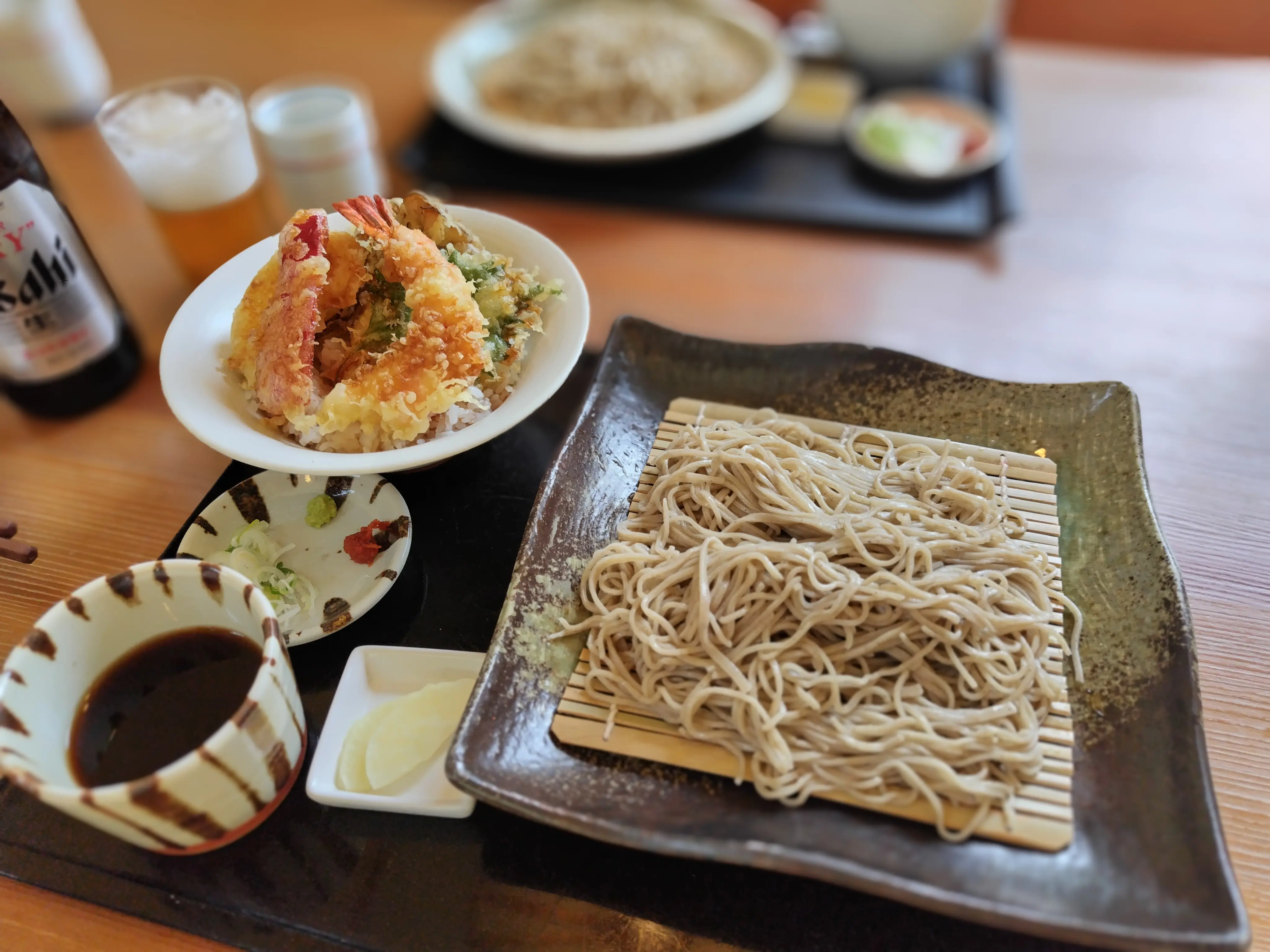 雫石　十割そば　しんざん　　エビ天丼もり蕎麦