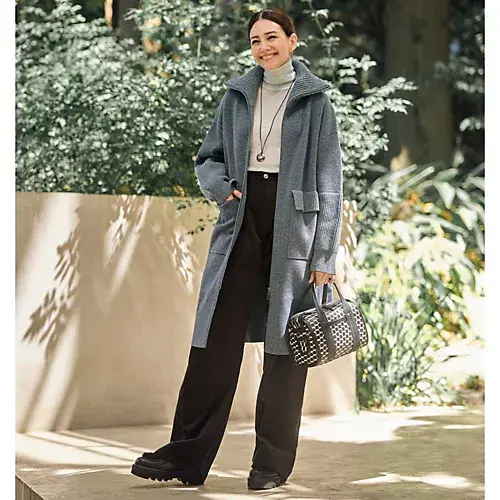 ADAWAS×eclat メリノウールニットコート ￥50,600