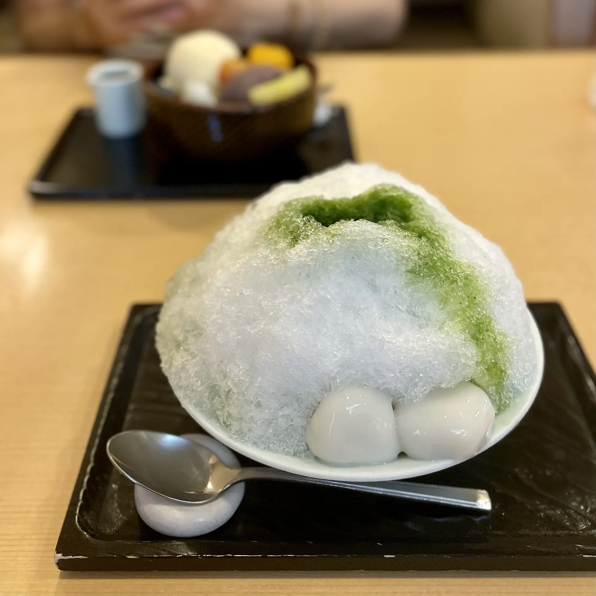 「神楽坂　紀の善」抹茶かき氷