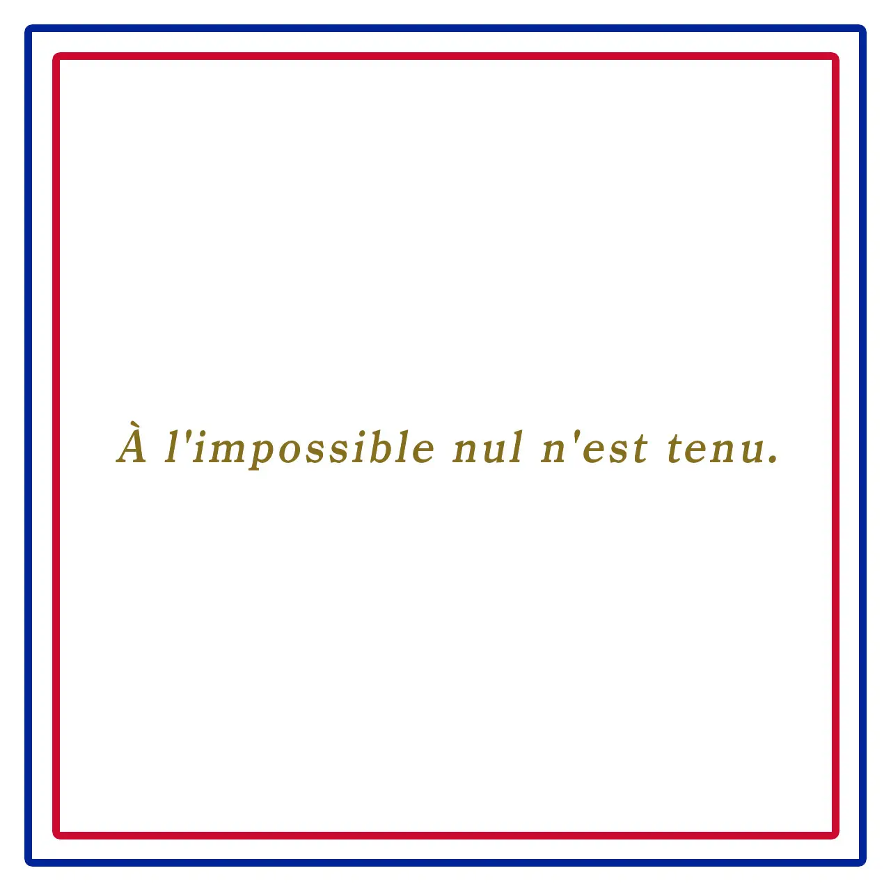 誰も不可能なことをする義務はなしーÀ l'impossible nul n'est tenu.