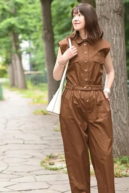 ZARA　ポプリンロングジャンプスーツ　8,590円