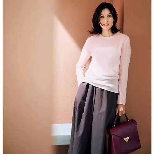 お家で洗えるカシミヤ100%の極上ニット。トレンドのシアー感のも注目「ADAWAS×eclat・別注ニット」【50代ファッション】_1_1