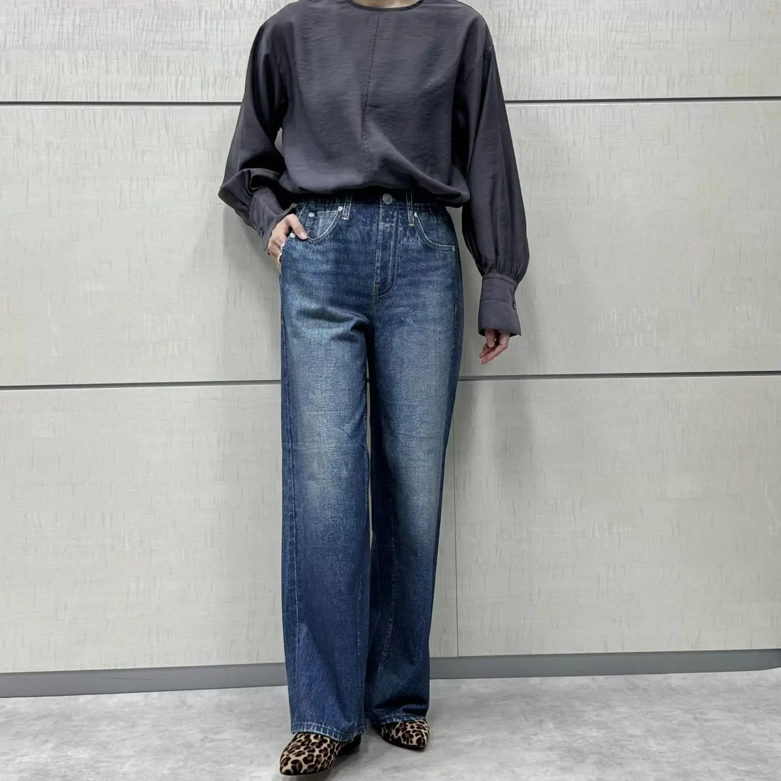 ＼アンクル丈登場／rag &amp; bone 【MIRAMAR】デニムプリントパンツ身長別履き比べ_1_12