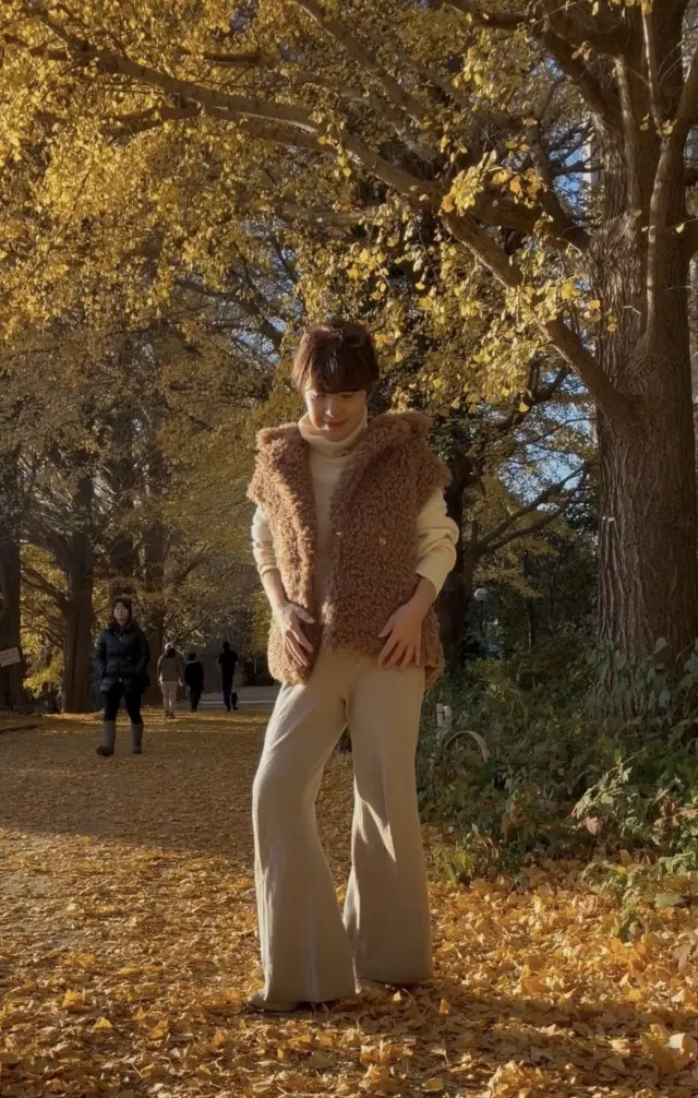 駒場公園の文壇カフェとイチョウ舞い散る銀杏並木_1_3