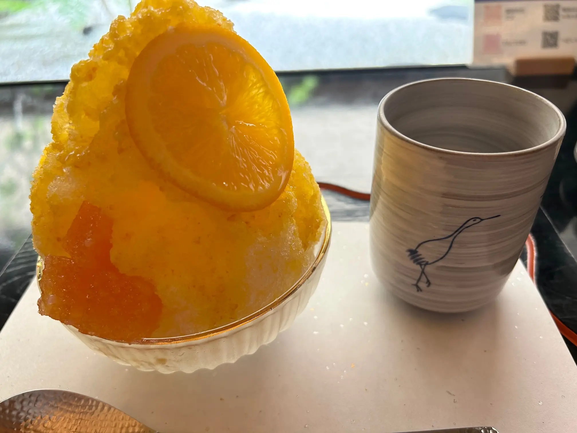 オレンジのかき氷
