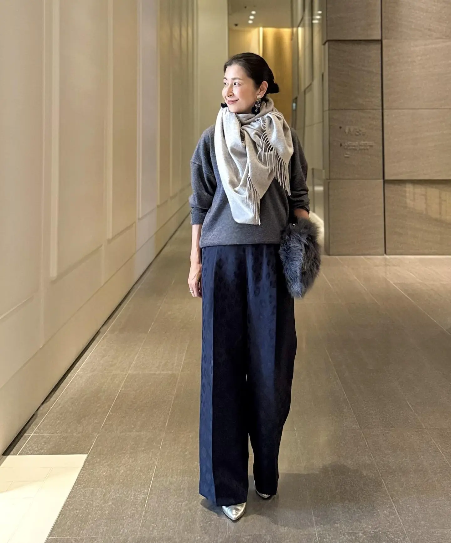 華組　読者モデル　 松ヶ崎由紀子　ストールコーデ