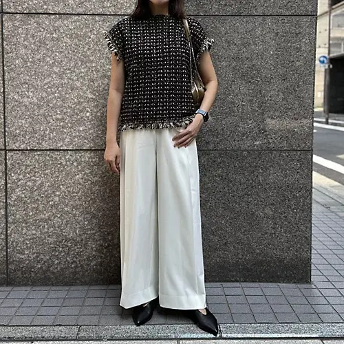 E by eclat ツイード風ニットトップス ￥18,700