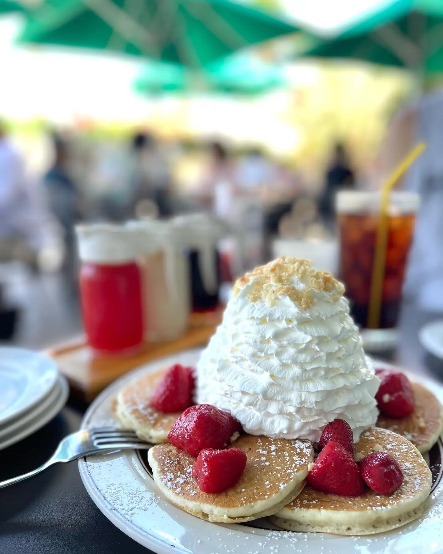 心地良い風を感じながらハワイ発のパンケーキを堪能♡