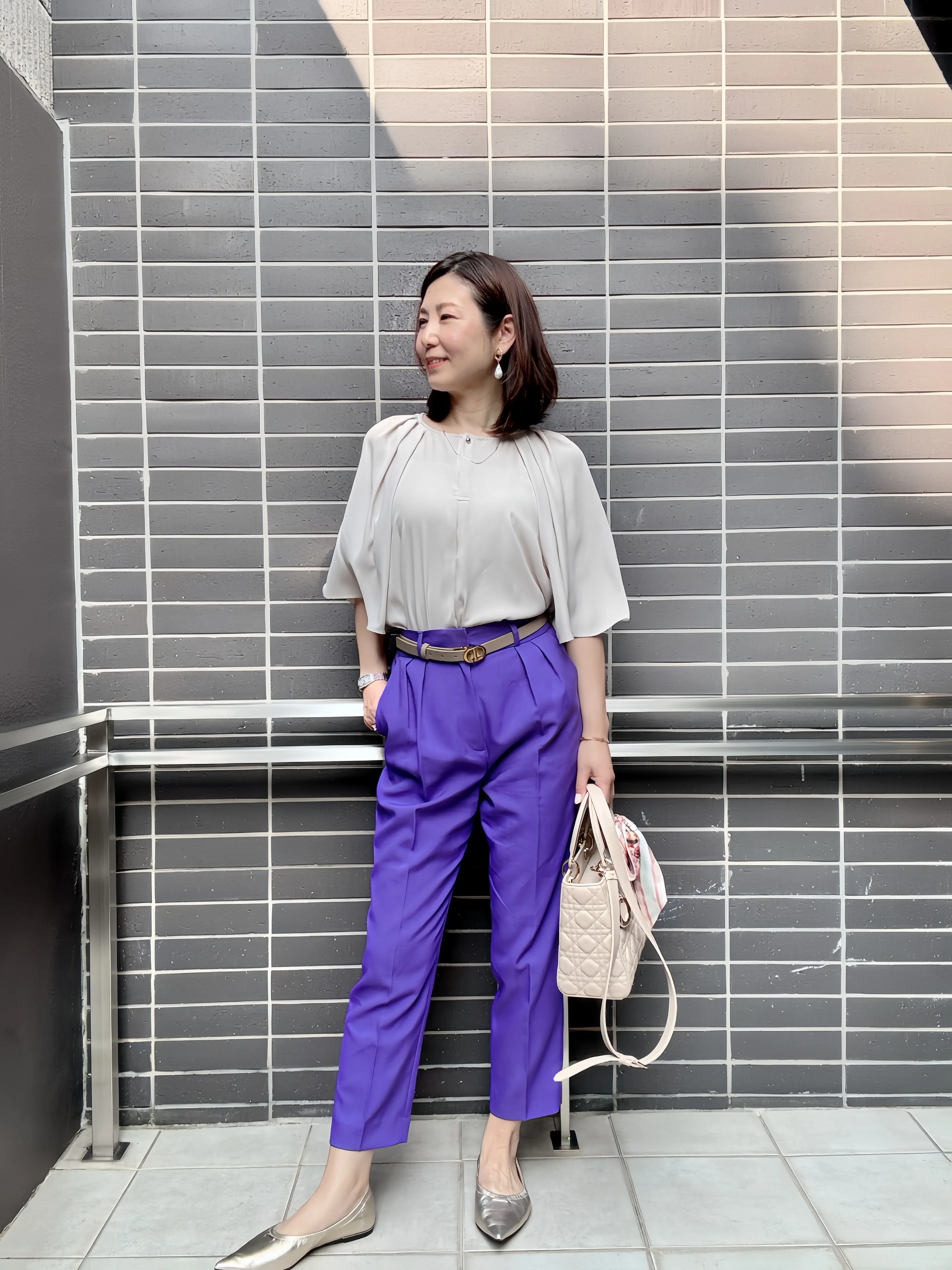 50代細見え♡カラーパンツコーデ_1_2
