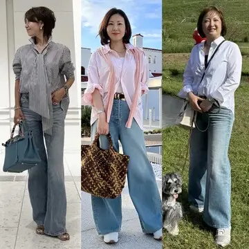 【おしゃれな50代のデニムコーデ10選】秋も大活躍！シャツやカーディガンとあわせたスタイルが人気