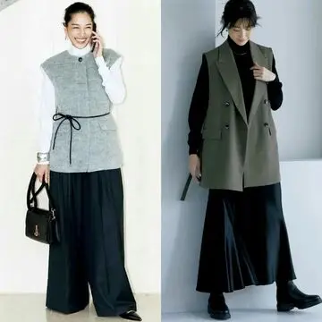 40代・50代の冬コーデが垢抜ける！春先まで活躍「ジレ＆ニットベスト」のレイヤードスタイル