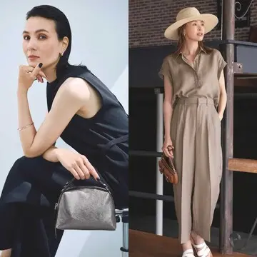 きちんと感のある黒のノースリーブワンピースから品格溢れるベージュワントーンコーデまで【50代の1週間コーデ】