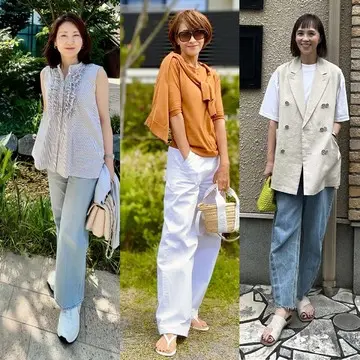 【50代の夏を盛り上げるデニムコーデ10選】夏でも暑苦しく見せず爽やかに！