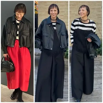 黒レザー✖️ボーダーは相性がいい 大好きなレザーの季節