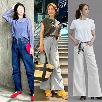 【50代「ユニクロ・GU」コーデ】デニムスタイルも涼しげに！夏に快適なカジュアルコーデが人気