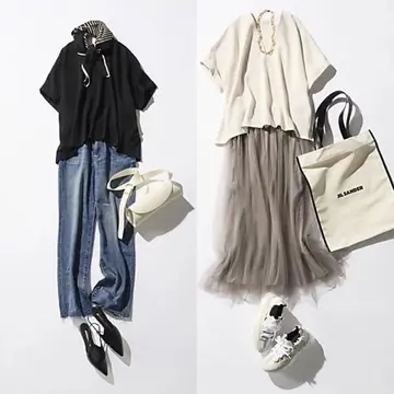 【50代着回し術】Tシャツより上品！とろみトップスで叶える【残暑～秋のスイッチコーデ6選】