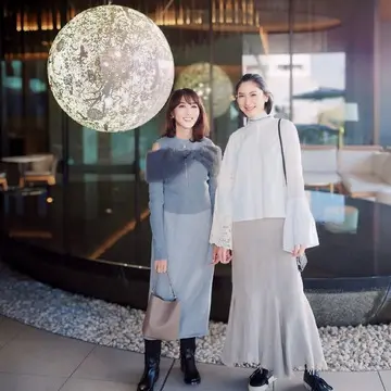 プチプラニットのセットアップで、友人との再会！ 