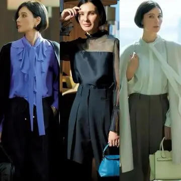 50代のパンツスタイルは「魅せるトップス」で女らしくドレスアップ