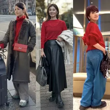 【40代・50代の赤トップスコーデ5選】コートを脱いだらぱっと華やぐ！気分が上がる明るめトップス