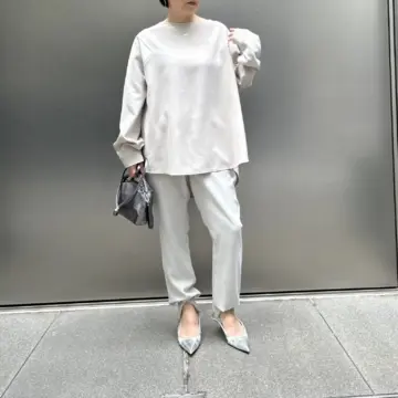 【50代ファッション】ハイパワーストレッチでノンストレスの着心地♪COGTHEBIGSMOKE×eclat 「ストレッチブラウス」