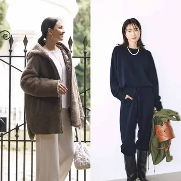 アクティブなフーデットコートからぬくぬくした気分を味わえるニットのセットアップまで【50代の1週間コーデ】