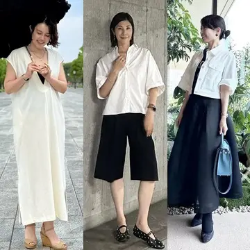 【50代モノトーンコーデ5選】重たく見えない！統一感のある夏の涼しげスタイル